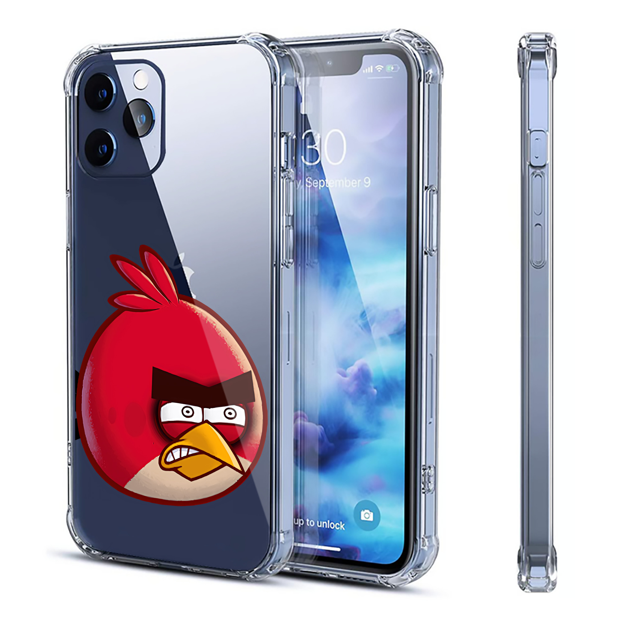 （画像用） Angry Birds アングリーバード 【iPhone 12シリーズ対応】透明スマホケース（クリアソフトケース）